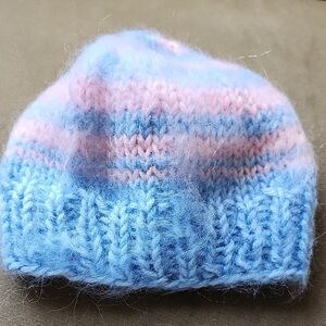 Cozy Blue and Pink Knit Beanie